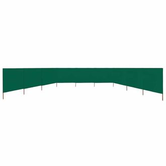 Berkfield Home Durable 9-panel Wind Screen Fabric 1200x120 cm Green