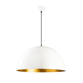 Wonderlamp L&aacute;mpara de techo blanco con pantalla forma de c&uacute;pula de di&aacute;metro 60 cm