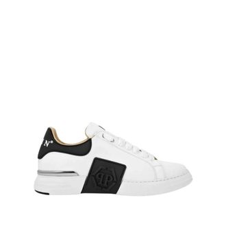 Philipp Plein Phantom Kick$ Lo-Top Sneakers - Heren - Schoenen - Wit - Maat: 45 EU Leer