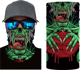 Generic Neck Tube Bandana Scarf Face Mask Balaclava Snood Accessories - Winter Snow Hiking Warm Biking Windproof Multi Use - One Size (Zombie Eating Heart)