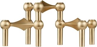 Stoff Nagel Kerzenhalter, Messing geb&uuml;rstet (3er-Set)