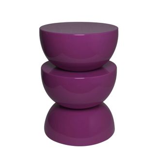 Sweeek Mesa auxiliar, mesita metal efecto glassy, violeta