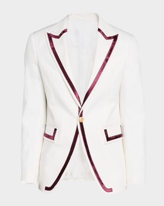 Dsquared2 Mens Berlin Velvet-Trim Peak Lapel Evening Blazer