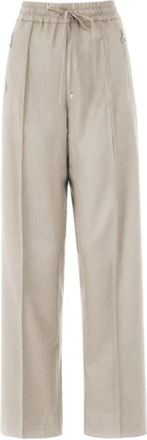 D.exterior Wijde Broeken - Dames - Wijde Broeken - Beige - M - Leer - Broeken