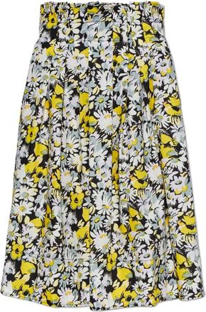 Marni Rok met bloemenmotief - Dames - Midirokken - Veelkleurig - XS - Katoen - Rokken