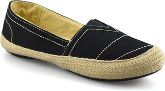 Mootsies Tootsies Ladies Womens Flat Slip On Canvas Pumps Plimsolls Trainers Espadrilles Shoe Size[UK 3.5,Black]