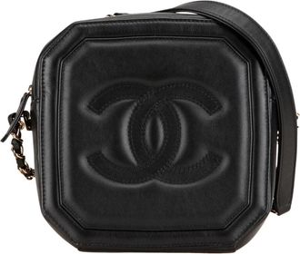 Chanel Pre-owned 255 Quilted Crossbody Octagon Camera Case - Dames - Vintage Schoudertas - Zwart - ONE Size - Leer - Vintage