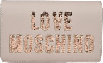 Love Moschino White Polyurethane Chain Shoulder Bag