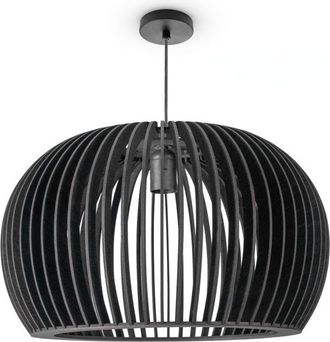 Paco Home Sospensione Legno Stile Boho Soggiorno Tavolo Da Pranzo Vintage E27 Nero (Ø45 cm), Luce a sospensione - Tipo 2 - Paco Home