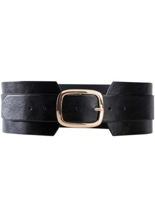 Bonprix Tailleng&uuml;rtel BONPRIX Tailleng&uuml;rtel, Damen, Gr. 11,5, schwarz (schwarz, goldfarben), Obermaterial: 100% Polyurethan, G&uuml;rtel Tailleng&uuml;rtel, aus Polyure