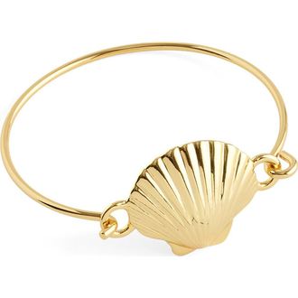 Madewell Shell Wire Bangle in Antique Gold at Nordstrom