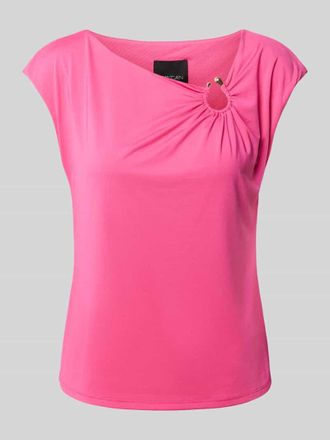 Marc Cain T-Shirt mit asymmetrischem Ausschnitt in Fuchsia, Gr&ouml;&szlig;e 34