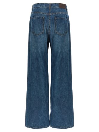 Brunello Cucinelli Womens Blue Cotton Relaxed Fit Jeans Clothing