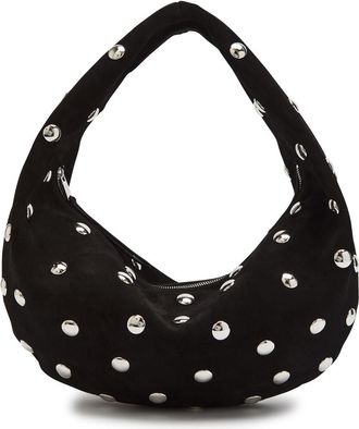 Khaite Olivia Medium Studded Suede top Handle bag - Black - One Size