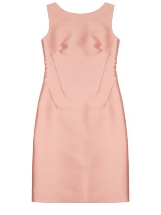 Alberta Ferretti Blush Pink Satin Midi Dress