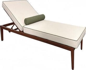 Oviala Tumbona reclinable con efecto madera color crudo y caqui