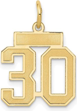 Diamond2Deal 14k Yellow Gold Small Satin Number Charm Pendant