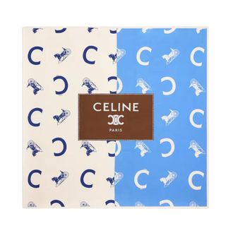 Celine Square in Silk Twill - female - CELINE - Silk Scarves - Blue - ONE SIZE - Accessories