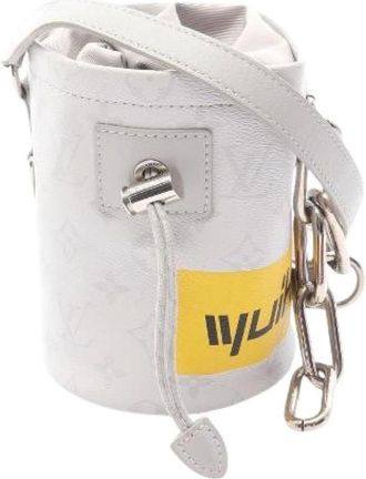 Louis Vuitton Pre-owned Bucket Bags, male, White, Size: ONE SIZE Pre-owned Chalk Nano Bag Monogram White Coated Canvas Shoulder Bag