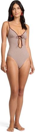 Onia Soleil Tie Front One-Piece in Cappuccino/egrt at Nordstrom, Size Medium