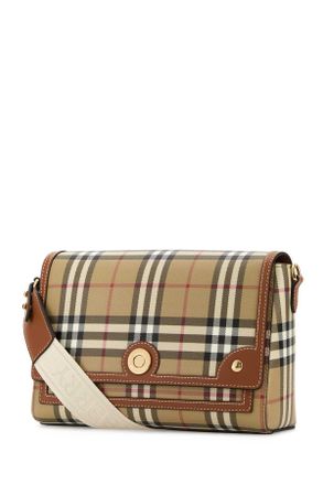 Burberry Womens Printed Canvas Crossbody Bag Vntgchkbriarbrown Polyurethane Polyester Cotton Borse A Tracolla