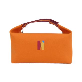 Herm&egrave;s Orange Canvas Pouch (Pre-Owned)