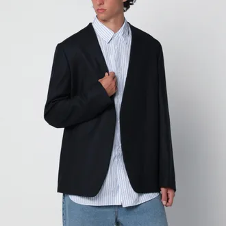 Maison Margiela Giacca minimal blu navy in lana vergine