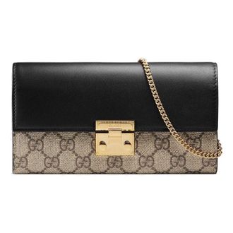 Gucci (WMNS) Gucci Padlock Metallic Logo Canvas Chain handbag / Black 453506-KLQIG-8575