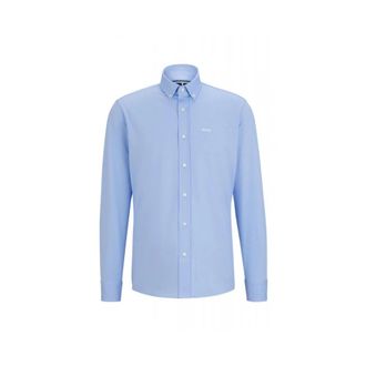 HUGO BOSS P-Joe-Bd-C1-222 - Heren - Zakelijke Overhemden - Blauw - M - Katoen - Overhemden