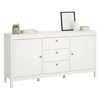 Dmora Dmora - Aparador Whitney, Buf&eacute; De Sal&oacute;n, Aparador De Sal&oacute;n, Despensa De Cocina, 151x38 H80 Cm, Blanco