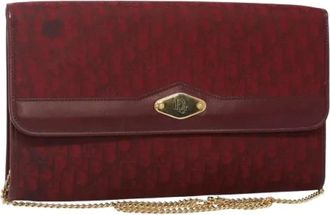 Dior Pre-owned Clutches, female, Red, Size: ONE SIZE Pre-owned Vintage Trotter Shoulder Bag