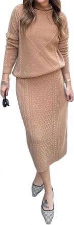 Current Air Frances Knit Midi Skirt In Caramel
