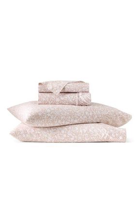 Boll & Branch Signature Hemmed Garden Organic Cotton Sheet Set in Dusty Rose at Nordstrom, Size Queen