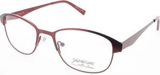 Signature Unisex Purple Rectangular Eyeglass Frames Pn111Wine50