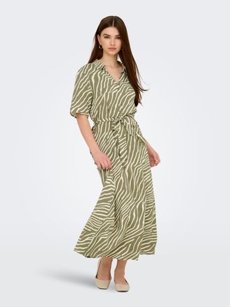 Jacqueline de Yong Hemdblusenkleid JDY JDYSTARSEZEN LIFE 2/4 MIDIDRESS WVN NOOS, Damen, Gr. XS, N-Gr, mermaid aop:02, 24, 05 tapioca zebra, Web, Obermaterial: 100% Visko