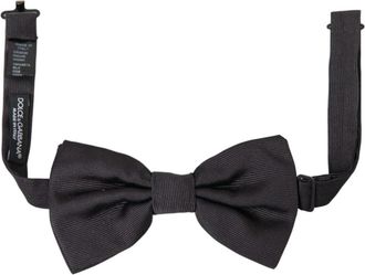 Dolce & Gabbana Verstelbare Zwarte Zijden Heren Vlinderdas - Heren - Accessoires - Zwart - ONE Size - Accessoires