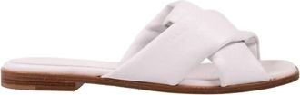 Ferragamo Womens Knott Strap Slide Sandal In White