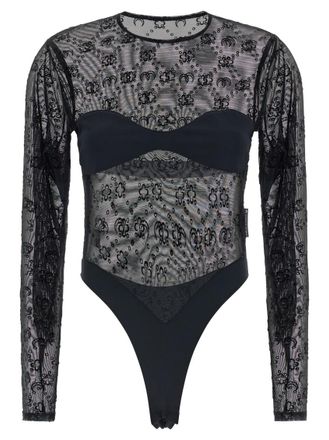Marine Serre Black Moonogram Bodysuit