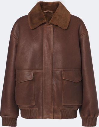 Arma Riley shearling-trimmed leather jacket