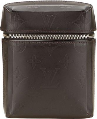 Louis Vuitton Monogram Glace Brown Leather Pouch (Pre-Owned)