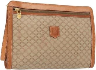 Celine Pre-owned Clutches, female, Beige, Size: ONE SIZE Pre-owned Canvas Clutch