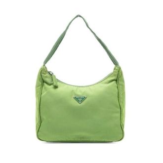 Prada Pre-owned Shoulder Bags, female, Green, Size: ONE SIZE Pre-owned Nylon Shoulder Bag