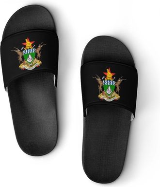 Generic Coat of Arms of Zimbabwe Unisex Beach Slippers & Pool Slides Anti-Slip House Shoes for Home Outdoor