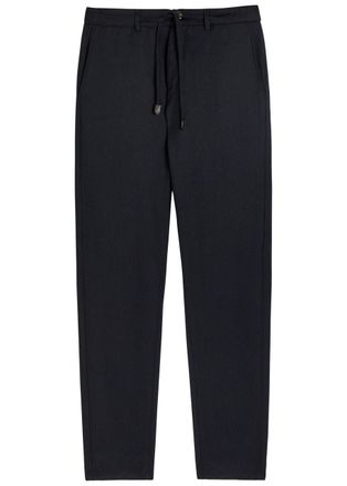 Canali Drawstring Slim Straight-leg Wool Trousers - Navy - 52 (W36 / XL)