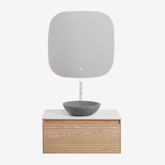 Sklum Sklum - Conjunto De Mueble De Ba&ntilde;o En Madera De Fresno Tedrik