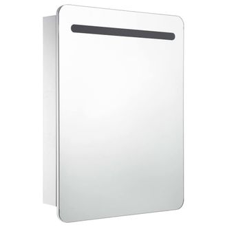 Berkfield Home LED Bathroom Mirror Cabinet 60x11x80 cm in White | Size: 60 x 11 x 80 cm
