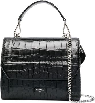 Lancel crocodile-embossed leather tote bag - women - Calf Leather/Fabric - OS - Black