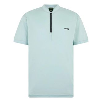 HUGO BOSS Half-Zip Polo Shirt - male - Boss - Polo Shirts - Blue - XL - Tops