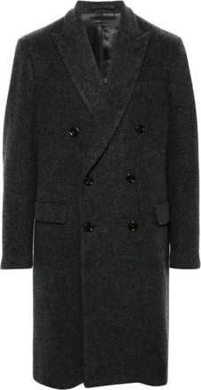 Lardini Double-Breasted Coats, male, Black, Size: 2XL Black Winter Coats