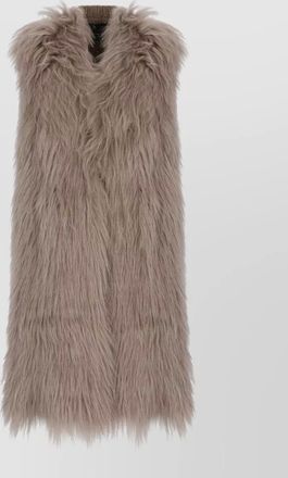 Fabiana Filippi sleeveless faux fur coat round neckline
